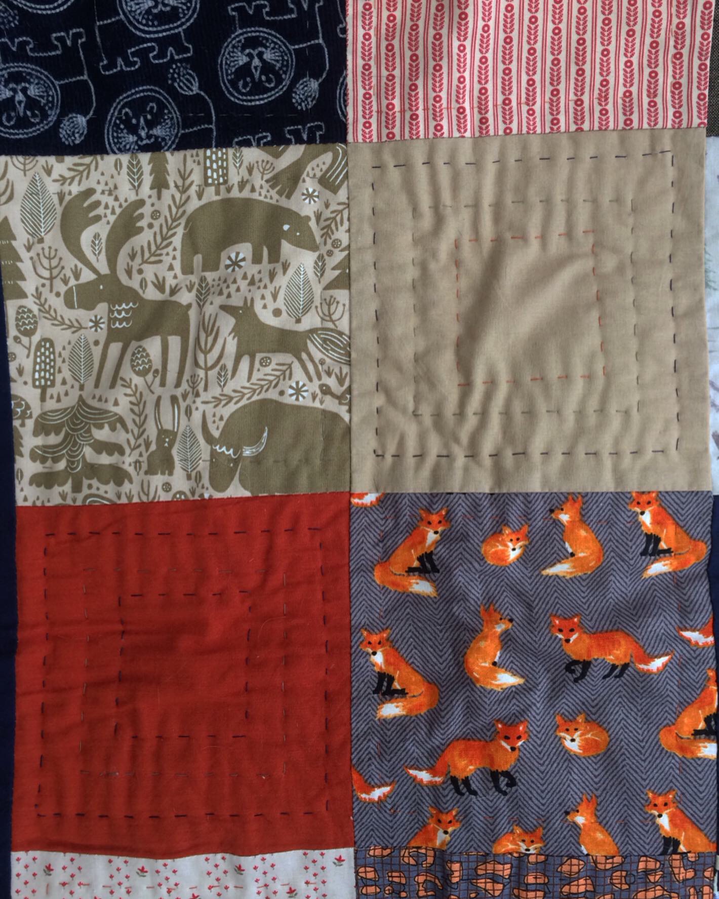 Patchwork Wilderness Baby Quilt - Gift Fox Quilts